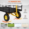 image:imageVEVOR 900 LBS Steel Garden Cart 2 in 1 Handle Heavy Duty Pullable Garden Wagon with 10 FlatFree Tires Outdoor Utility Yard Wagon Cart with Detachable Side Panels Attach to ATV or TractorBlackyellow