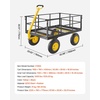 image:imageVEVOR 900 LBS Steel Garden Cart 2 in 1 Handle Heavy Duty Pullable Garden Wagon with 10 FlatFree Tires Outdoor Utility Yard Wagon Cart with Detachable Side Panels Attach to ATV or TractorBlackyellow