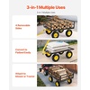 image:imageVEVOR 900 LBS Steel Garden Cart 2 in 1 Handle Heavy Duty Pullable Garden Wagon with 10 FlatFree Tires Outdoor Utility Yard Wagon Cart with Detachable Side Panels Attach to ATV or TractorBlackyellow