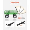 image:imageVEVOR 900 LBS Steel Garden Cart 2 in 1 Handle Heavy Duty Pullable Garden Wagon with 10 FlatFree Tires Outdoor Utility Yard Wagon Cart with Detachable Side Panels Attach to ATV or TractorBlackgreen