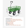 image:imageVEVOR 900 LBS Steel Garden Cart 2 in 1 Handle Heavy Duty Pullable Garden Wagon with 10 FlatFree Tires Outdoor Utility Yard Wagon Cart with Detachable Side Panels Attach to ATV or TractorBlackgreen