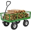 image:imageVEVOR 900 LBS Steel Garden Cart 2 in 1 Handle Heavy Duty Pullable Garden Wagon with 10 FlatFree Tires Outdoor Utility Yard Wagon Cart with Detachable Side Panels Attach to ATV or TractorBlackgreen