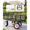image:imageVEVOR 900 LBS Steel Garden Cart 2 in 1 Handle Heavy Duty Pullable Garden Wagon with 10 FlatFree Tires Outdoor Utility Yard Wagon Cart with Detachable Side Panels Attach to ATV or TractorBlack
