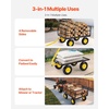 image:imageVEVOR 900 LBS Steel Garden Cart 2 in 1 Handle Heavy Duty Pullable Garden Wagon with 10 FlatFree Tires Outdoor Utility Yard Wagon Cart with Detachable Side Panels Attach to ATV or TractorBlackyellow