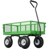 image:imageVEVOR 900 LBS Steel Garden Cart 2 in 1 Handle Heavy Duty Pullable Garden Wagon with 10 FlatFree Tires Outdoor Utility Yard Wagon Cart with Detachable Side Panels Attach to ATV or TractorBlackgreen