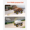 image:imageVEVOR 900 LBS Steel Garden Cart 2 in 1 Handle Heavy Duty Pullable Garden Wagon with 10 FlatFree Tires Outdoor Utility Yard Wagon Cart with Detachable Side Panels Attach to ATV or TractorBlackyellow