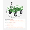 image:imageVEVOR 900 LBS Steel Garden Cart 2 in 1 Handle Heavy Duty Pullable Garden Wagon with 10 FlatFree Tires Outdoor Utility Yard Wagon Cart with Detachable Side Panels Attach to ATV or TractorBlackgreen