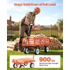 image:imageVEVOR 900 LBS Steel Garden Cart 2 in 1 Handle Heavy Duty Pullable Garden Wagon with 10 FlatFree Tires Outdoor Utility Yard Wagon Cart with Detachable Side Panels Attach to ATV or TractorRed
