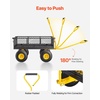 image:imageVEVOR 900 LBS Steel Garden Cart 2 in 1 Handle Heavy Duty Pullable Garden Wagon with 10 FlatFree Tires Outdoor Utility Yard Wagon Cart with Detachable Side Panels Attach to ATV or TractorBlackyellow