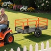 image:imageVEVOR ATV UTV Trailer Tow Behind Dump Cart 1500lbs 15 Cubic Feet Heavy Duty Yard Garden Trailer Pull Behind Dump Trailer for Lawn Mower TractorOrangeblack