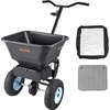 image:imageVEVOR Broadcast Spreader 100LBS Capacity WalkBehind Push Spreader 098ft Spreading Width 13 in All Terrain Pneumatic Tires Fertilizer Spreaders with Hopper Grate for Seed Salt Ice Melt