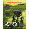 image:imageVEVOR Broadcast Spreader 12ft Spreading Width Push Broadcast Spreader with 13 AllTerrain Tires Adjustable Flow Control 130lbs Capacity Hopper Lawn Spreaders for Fertilizer Seed Ice Melt