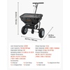 image:imageVEVOR Broadcast Spreader 12ft Spreading Width Push Broadcast Spreader with 13 AllTerrain Tires Adjustable Flow Control 130lbs Capacity Hopper Lawn Spreaders for Fertilizer Seed Ice Melt