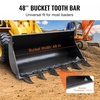 image:imageVEVOR Bucket Tooth Bar 60 Heavy Duty Tractor Bucket 7 Teeth Bar for Loader Tractor Skidsteer 4560 lbs LoadBearing Capacity Bolt On Design for Efficient Soil Excavation and Bucket Protection48in