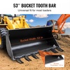 image:imageVEVOR Bucket Tooth Bar 60 Heavy Duty Tractor Bucket 7 Teeth Bar for Loader Tractor Skidsteer 4560 lbs LoadBearing Capacity Bolt On Design for Efficient Soil Excavation and Bucket Protection53in