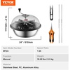 image:imageVEVOR Bud Leaf Bowl Trimmer 24 Spin Cutting Machine with Clear Visibility Dome Sharp Stainless Steel Blades Wet amp Dry Trimming for Buds Leaves Hydroponics Solid Metal Gear Box and Hand PrunerSilver
