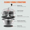 image:imageVEVOR Bud Leaf Bowl Trimmer 24 Spin Cutting Machine with Clear Visibility Dome Sharp Stainless Steel Blades Wet amp Dry Trimming for Buds Leaves Hydroponics Solid Metal Gear Box and Hand PrunerSilver
