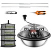 image:imageVEVOR Bud Leaf Bowl Trimmer 24 Spin Cutting Machine with Clear Visibility Dome Sharp Stainless Steel Blades Wet amp Dry Trimming for Buds Leaves Hydroponics Solid Metal Gear Box and Hand PrunerSilver