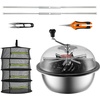 image:imageVEVOR Bud Leaf Bowl Trimmer 24 Spin Cutting Machine with Clear Visibility Dome Sharp Stainless Steel Blades Wet amp Dry Trimming for Buds Leaves Hydroponics Solid Metal Gear Box and Hand PrunerSilver