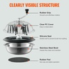 image:imageVEVOR Bud Leaf Bowl Trimmer 24 Spin Cutting Machine with Clear Visibility Dome Sharp Stainless Steel Blades Wet amp Dry Trimming for Buds Leaves Hydroponics Solid Metal Gear Box and Hand PrunerSilver