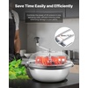 image:imageVEVOR Bud Leaf Bowl Trimmer 24 Spin Cutting Machine with Clear Visibility Dome Sharp Stainless Steel Blades Wet amp Dry Trimming for Buds Leaves Hydroponics Solid Metal Gear Box and Hand PrunerSilver