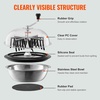 image:imageVEVOR Bud Leaf Bowl Trimmer 24 Spin Cutting Machine with Clear Visibility Dome Sharp Stainless Steel Blades Wet amp Dry Trimming for Buds Leaves Hydroponics Solid Metal Gear Box and Hand PrunerSilver