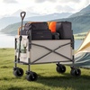 image:imageVEVOR Collapsible Folding Wagon with Wheels Wagons Carts Foldable with 225lbs Capacity Lightweight Portable Utility Wagon Cart for Grocery Shopping Sports Camping and GardenKhaki