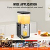 image:imageVEVOR Commercial Beverage Dispenser 2 Tanks 18 L  19 QT Per Tank Juice Dispenser 370W Stainless Steel Ice Tea Drink Machine with 45F54F Cooling Temperature for Cold Drink Restaurant Bar Party18L1