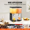 image:imageVEVOR Commercial Beverage Dispenser 2 Tanks 18 L  19 QT Per Tank Juice Dispenser 370W Stainless Steel Ice Tea Drink Machine with 45F54F Cooling Temperature for Cold Drink Restaurant Bar Party2 tanks x 18L