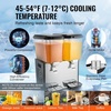 image:imageVEVOR Commercial Beverage Dispenser 2 Tanks 18 L  19 QT Per Tank Juice Dispenser 370W Stainless Steel Ice Tea Drink Machine with 45F54F Cooling Temperature for Cold Drink Restaurant Bar Party2 tanks x 18L