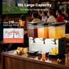 image:imageVEVOR Commercial Beverage Dispenser 2 Tanks 18 L  19 QT Per Tank Juice Dispenser 370W Stainless Steel Ice Tea Drink Machine with 45F54F Cooling Temperature for Cold Drink Restaurant Bar Party18L3