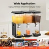 image:imageVEVOR Commercial Beverage Dispenser 2 Tanks 18 L  19 QT Per Tank Juice Dispenser 370W Stainless Steel Ice Tea Drink Machine with 45F54F Cooling Temperature for Cold Drink Restaurant Bar Party18L3