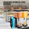 image:imageVEVOR Commercial Beverage Dispenser 2 Tanks 18 L  19 QT Per Tank Juice Dispenser 370W Stainless Steel Ice Tea Drink Machine with 45F54F Cooling Temperature for Cold Drink Restaurant Bar Party2 tanks x 18L