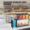 image:imageVEVOR Commercial Beverage Dispenser 3 Tanks 12 L  127 QT Per Tank Juice Dispenser 370W Stainless Steel Ice Tea Drink Machine with 45F54F Cooling Temperature for Cold Drink Restaurant Bar Party12L4