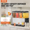 image:imageVEVOR Commercial Beverage Dispenser 3 Tanks 12 L  127 QT Per Tank Juice Dispenser 370W Stainless Steel Ice Tea Drink Machine with 45F54F Cooling Temperature for Cold Drink Restaurant Bar Party12L4