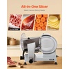 image:imageVEVOR Commercial Meat Slicer 10 inch Electric Food Slicer 240W Frozen Meat Deli Slicer Premium Chromiumplated Steel Blade SemiAuto Meat Slicer For Commercial and Home useSilver