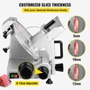 image:imageVEVOR Commercial Meat Slicer 10 inch Electric Food Slicer 240W Frozen Meat Deli Slicer Premium Chromiumplated Steel Blade SemiAuto Meat Slicer For Commercial and Home useSilver