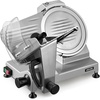 image:imageVEVOR Commercial Meat Slicer 10 inch Electric Food Slicer 240W Frozen Meat Deli Slicer Premium Chromiumplated Steel Blade SemiAuto Meat Slicer For Commercial and Home useSilver