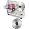 image:imageVEVOR Commercial Meat Slicer 10 inch Electric Food Slicer 240W Frozen Meat Deli Slicer Premium Chromiumplated Steel Blade SemiAuto Meat Slicer For Commercial and Home useSilver