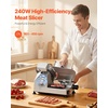 image:imageVEVOR Commercial Meat Slicer 10 inch Electric Food Slicer 240W Frozen Meat Deli Slicer Premium Chromiumplated Steel Blade SemiAuto Meat Slicer For Commercial and Home useSilver