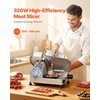 image:imageVEVOR Commercial Meat Slicer 10 inch Electric Food Slicer 240W Frozen Meat Deli Slicer Premium Chromiumplated Steel Blade SemiAuto Meat Slicer For Commercial and Home useSilver