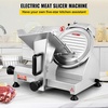 image:imageVEVOR Commercial Meat Slicer 10 inch Electric Food Slicer 240W Frozen Meat Deli Slicer Premium Chromiumplated Steel Blade SemiAuto Meat Slicer For Commercial and Home useSilver