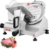 image:imageVEVOR Commercial Meat Slicer 10 inch Electric Food Slicer 240W Frozen Meat Deli Slicer Premium Chromiumplated Steel Blade SemiAuto Meat Slicer For Commercial and Home useSilver