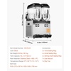 image:imageVEVOR Commercial Slushy Machine 12L Single Tank Frozen Drink Machine 48 Cups Stainless Steel Margarita Smoothie Frozen Drink Maker Slushie Maker for Home Party Restaurants Cafe BarsBlack