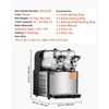 image:imageVEVOR Commercial Slushy Machine 3L1 Single Tank Frozen Beverage Maker 12Cup Stainless Steel Slushie Machine Margarita Frozen Drink Smoothie Maker for Restaurants Bars Cafes and Food Truck08 Gal x 2  3 L x 2