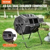 image:imageVEVOR Compost Bin 43Gal Dual Chamber Composting Tumbler Large Tumbling Rotating Composter with 2 Sliding Doors and Steel Frame BPA Free Composter Bin Tumbler for Garden Kitchen Yard Outdoor