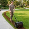 image:imageVEVOR Compost Spreader 165 Wide Peat Moss Spreader with T Shaped Handle 3 Heights Adjustable PowderCoated Steel Garden Peat Moss Roller Heavy Duty Grass Seed Roller for Planting Seeding BlackBlack