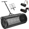 image:imageVEVOR Compost Spreader 165 Wide Peat Moss Spreader with T Shaped Handle 3 Heights Adjustable PowderCoated Steel Garden Peat Moss Roller Heavy Duty Grass Seed Roller for Planting Seeding BlackBlack