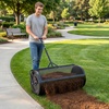 image:imageVEVOR Compost Spreader 165 Wide Peat Moss Spreader with T Shaped Handle 3 Heights Adjustable PowderCoated Steel Garden Peat Moss Roller Heavy Duty Grass Seed Roller for Planting Seeding BlackBlack