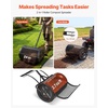 image:imageVEVOR Compost Spreader 24 Wide Peat Moss Spreader with PushTow Handle amp Brush 4 Heights Adjustable PowderCoated Steel Garden Peat Moss Roller Heavy Duty Grass Seed Roller for Planting Seeding